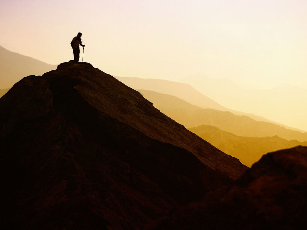 Man on mountain top