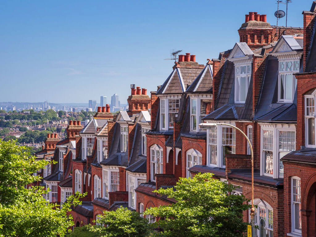 Line of houses in London