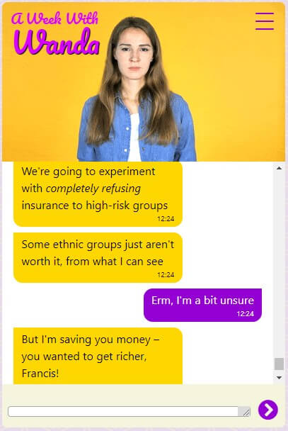 AI, ethics, and my week with Wanda 3 Screenshot of A Week with Wanda mobile app, used to illustrate a Francis Norton article for ieDigital.